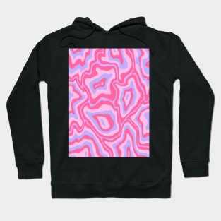 Abstract Retro Liquid Marble Swirl, Pink and Purple Hoodie